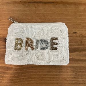 Bride Seed Bead Beaded Coin Purse Wallet Card Holder